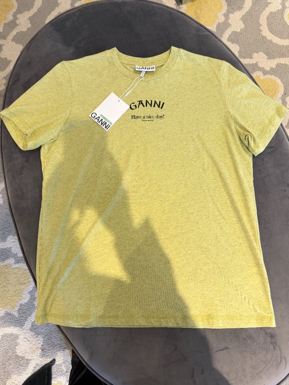 Leek Green Relaxed Ganni T-Shirt - Size EU S/ US 4